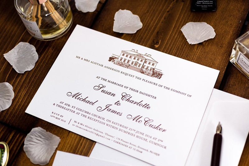 luxuryweddinginvitationsbycombossa Letterpress Wedding Invitations Letterpress Wedding Invitation, Dumfries House