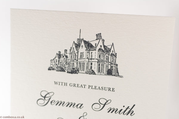 luxuryweddinginvitationsbycombossa Letterpress Wedding Invitations Letterpress Wedding Invitation, Manor by the Lake, Cheltenham