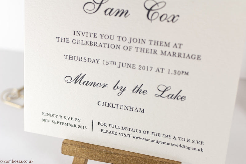 luxuryweddinginvitationsbycombossa Letterpress Wedding Invitations Letterpress Wedding Invitation, Manor by the Lake, Cheltenham