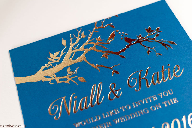 luxuryweddinginvitationsbycombossa Embossed Wedding Invitation Embossed Wedding Invitation, Two Little Love Birds