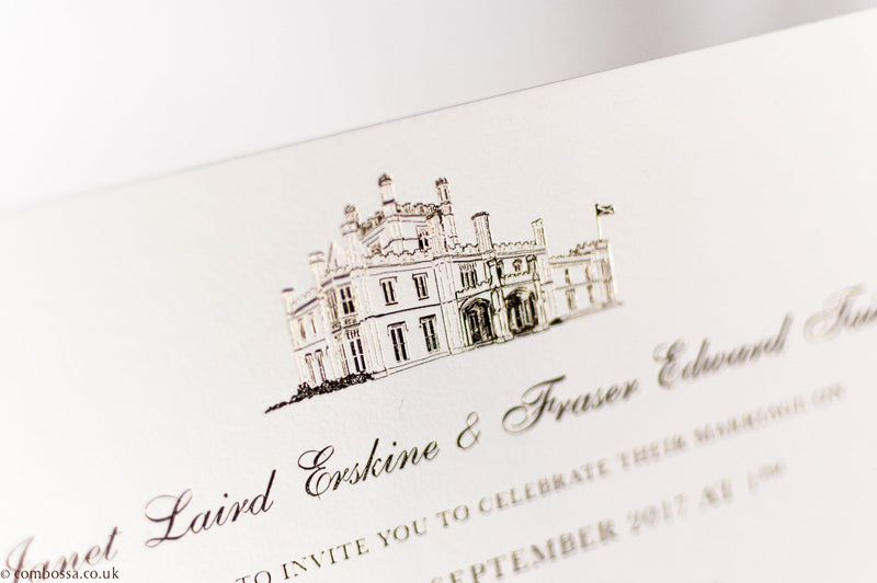 luxuryweddinginvitationsbycombossa Embossed Wedding Invitation Embossed Wedding Invitation, Blairquhan Castle