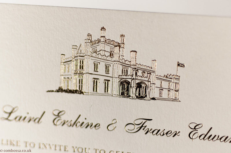 luxuryweddinginvitationsbycombossa Embossed Wedding Invitation Embossed Wedding Invitation, Blairquhan Castle