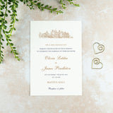 Matfen Hall Wedding Invitation, Wedding Venue Illustration