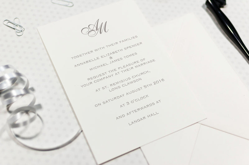 luxuryweddinginvitationsbycombossa HD Printed Wedding Invitations Classic Monogram Wedding Invitation, HD Digital Print