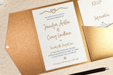 luxuryweddinginvitationsbycombossa Pocketfold Wedding Invitation Beach Theme Wedding Invitation in Pocketfold Wallet