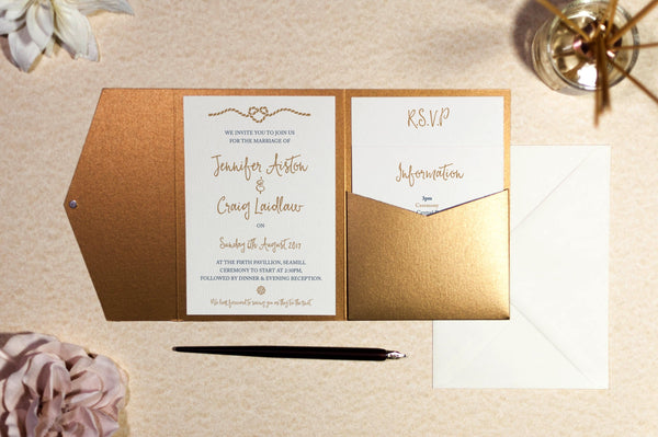 luxuryweddinginvitationsbycombossa Pocketfold Wedding Invitation Beach Theme Wedding Invitation in Pocketfold Wallet