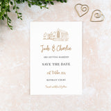 Rothley Court Hotel, Save the Date Card, Wedding Venue Illustration
