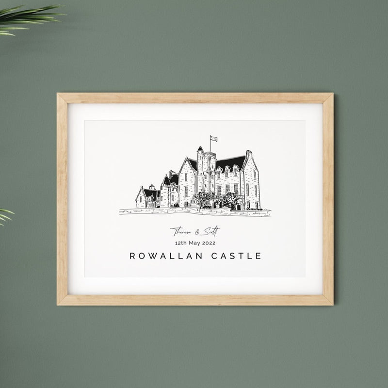 Personalised Wedding Venue Print - Rowallan Castle