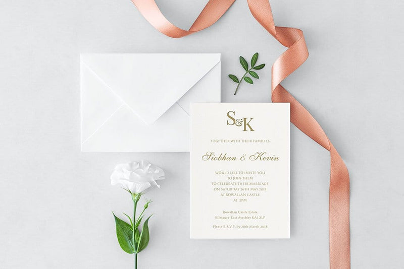 luxuryweddinginvitationsbycombossa HD Printed Wedding Invitations Serif Monogram Wedding Invitation, HD Digital Print