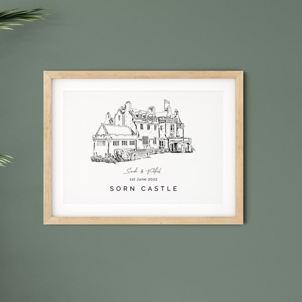 Personalised Wedding Venue Print - Sorn Castle