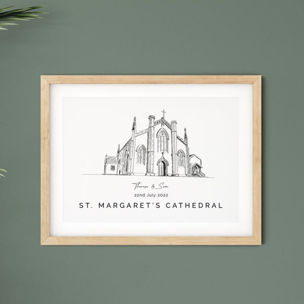 Personalised Wedding Venue Print - ST Margaret's Cathedral