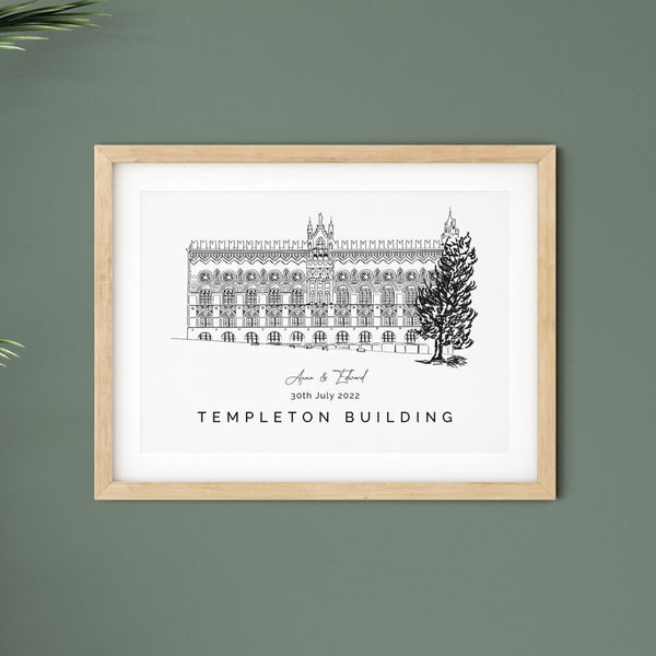 Personalised Wedding Venue Print - The Templeton Building