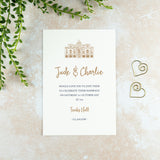 Trades Hall Wedding Invitation, Wedding Venue Illustration