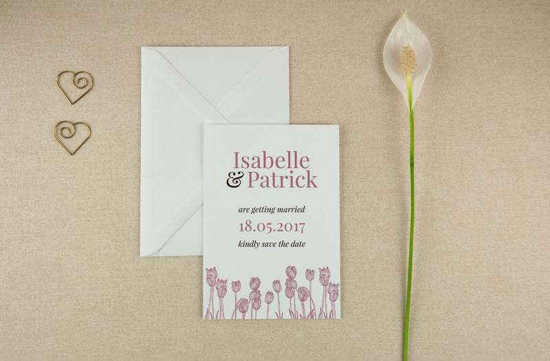 Stylish Tulips, Save The Date.